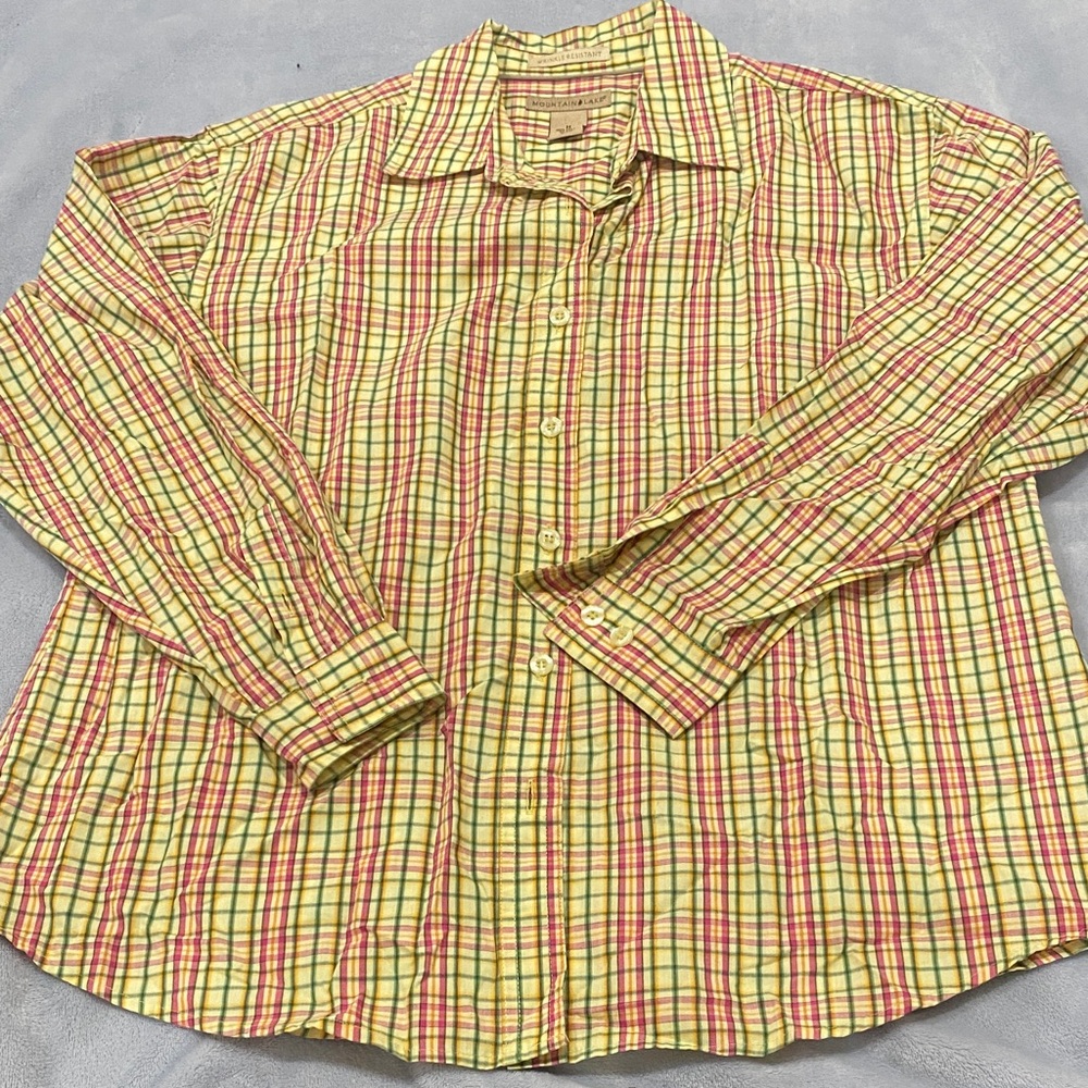 Mountain Lake Yellow and Red Checkered Blouse